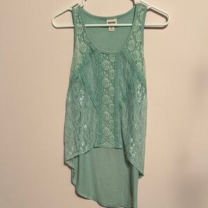 Mossimo Supply Co. Teal Lace Tank Top